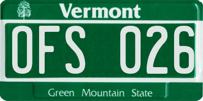 VT license plate OFS026