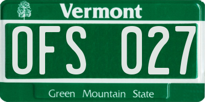 VT license plate OFS027