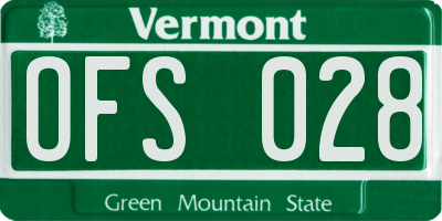 VT license plate OFS028