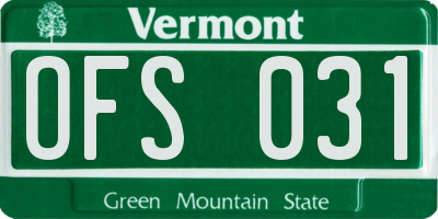 VT license plate OFS031