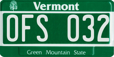 VT license plate OFS032