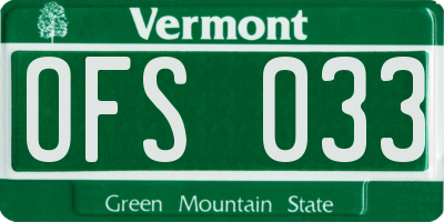 VT license plate OFS033