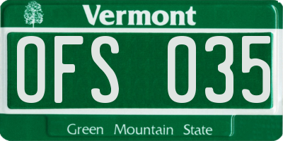 VT license plate OFS035
