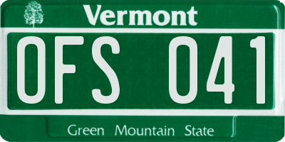 VT license plate OFS041