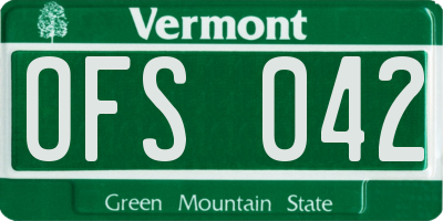 VT license plate OFS042