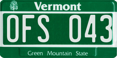 VT license plate OFS043