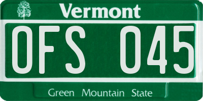 VT license plate OFS045