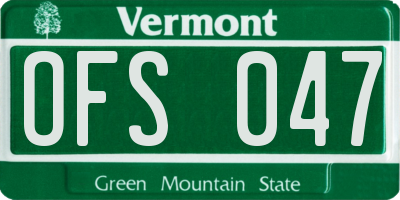 VT license plate OFS047