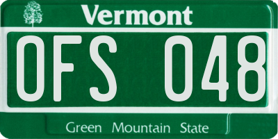 VT license plate OFS048