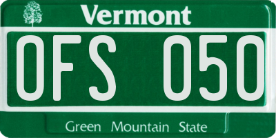 VT license plate OFS050