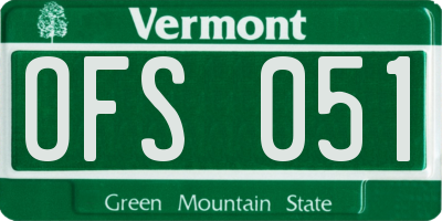 VT license plate OFS051