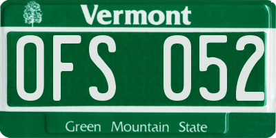 VT license plate OFS052