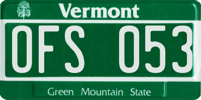 VT license plate OFS053