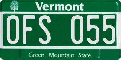 VT license plate OFS055