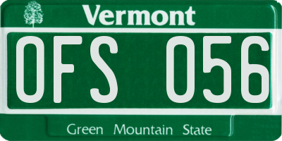VT license plate OFS056