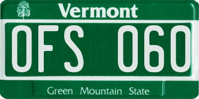 VT license plate OFS060