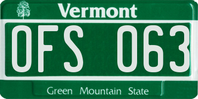VT license plate OFS063