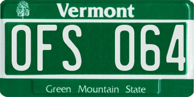 VT license plate OFS064