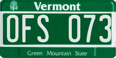 VT license plate OFS073