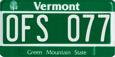 VT license plate OFS077