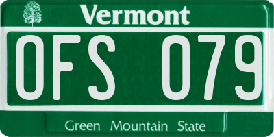 VT license plate OFS079