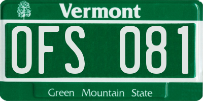 VT license plate OFS081