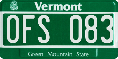 VT license plate OFS083