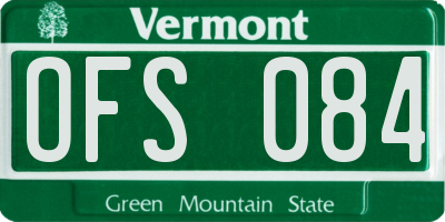 VT license plate OFS084