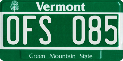 VT license plate OFS085