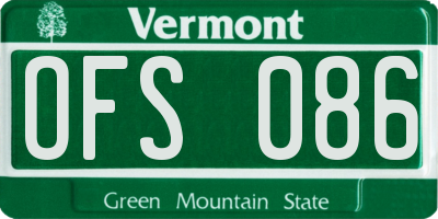 VT license plate OFS086