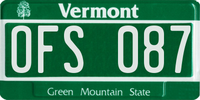 VT license plate OFS087
