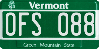 VT license plate OFS088