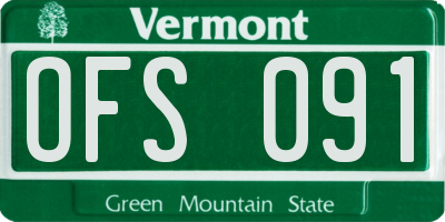 VT license plate OFS091