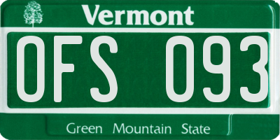VT license plate OFS093