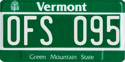 VT license plate OFS095