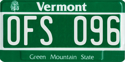 VT license plate OFS096