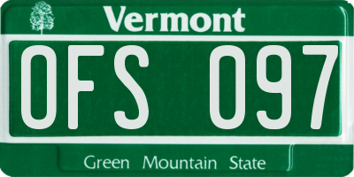 VT license plate OFS097