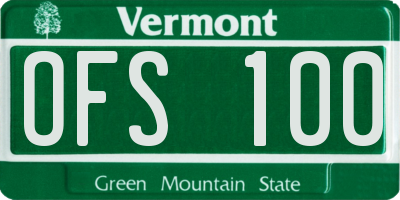 VT license plate OFS100