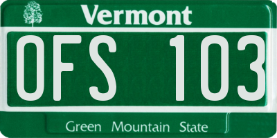 VT license plate OFS103