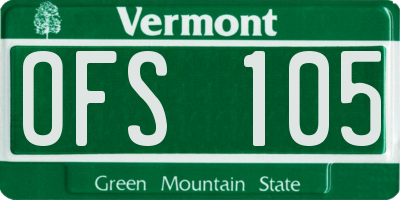 VT license plate OFS105