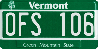 VT license plate OFS106