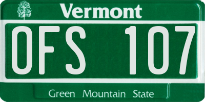 VT license plate OFS107