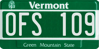 VT license plate OFS109