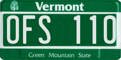 VT license plate OFS110