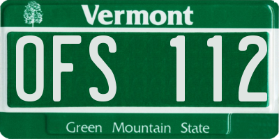 VT license plate OFS112