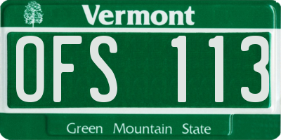 VT license plate OFS113