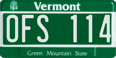 VT license plate OFS114