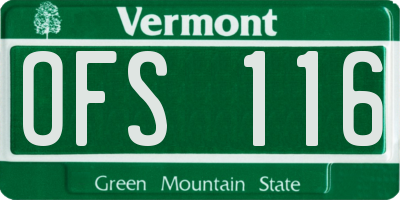 VT license plate OFS116