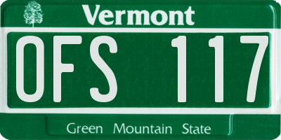 VT license plate OFS117