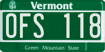VT license plate OFS118